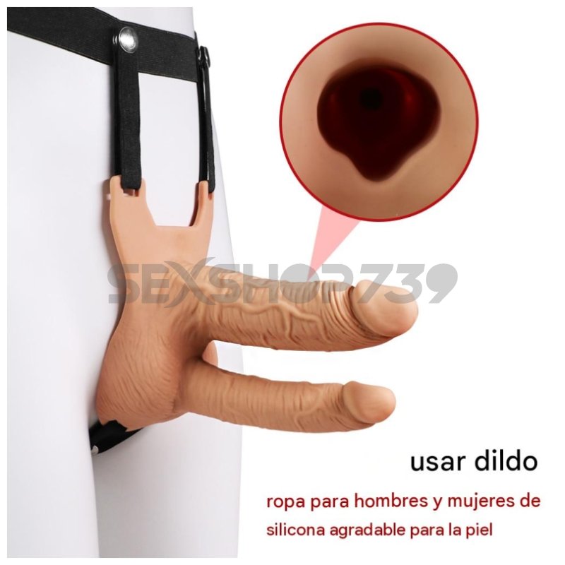 Dildo con arnés de doble Penetración