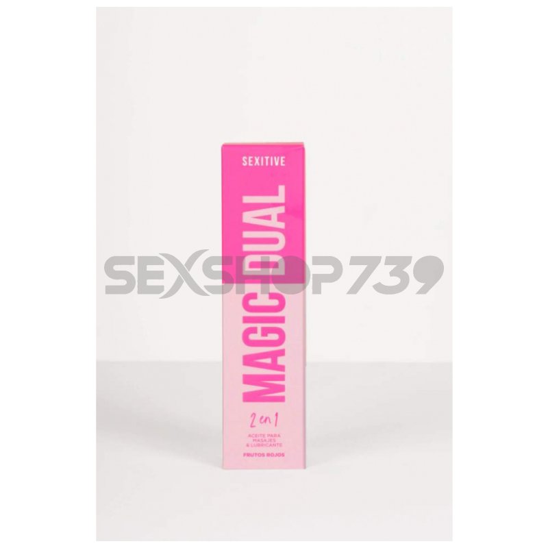 Magic Dual  Aceite And Lubricante Aroma Frutos Rojos